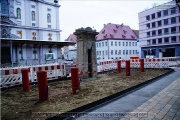 klassizistische Brunnen am Haugerkirchplatz in der Umbauphase